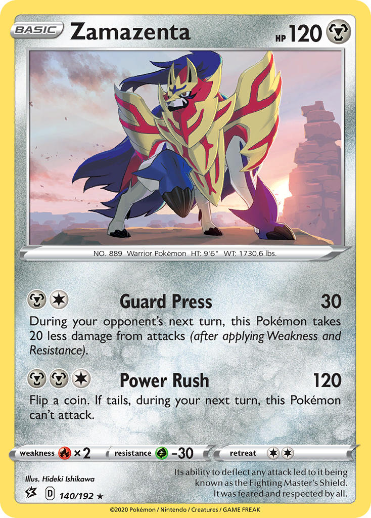 Zamazenta (140/192) (Cracked Ice Holo) (Theme Deck Exclusive) [Sword & Shield: Rebel Clash] | Exor Games Truro