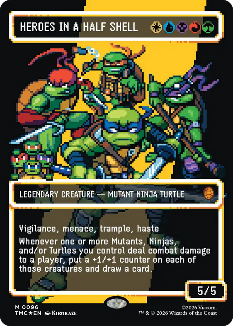 Heroes in a Half Shell (0096) (Borderless) (Surge Foil) [Teenage Mutant Ninja Turtles Commander] | Exor Games Truro