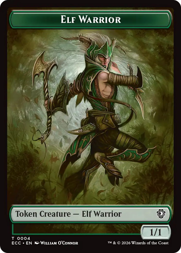 Zombie // Elf Warrior Double-Sided Token [Lorwyn Eclipsed Tokens] | Exor Games Truro