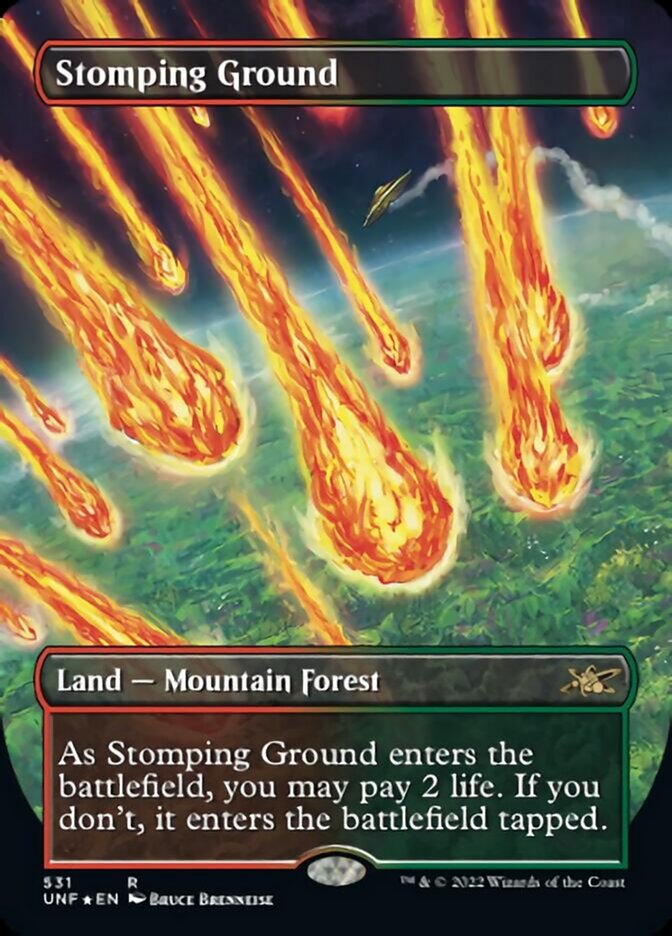 Stomping Ground (Borderless) (Galaxy Foil) [Unfinity] | Exor Games Truro