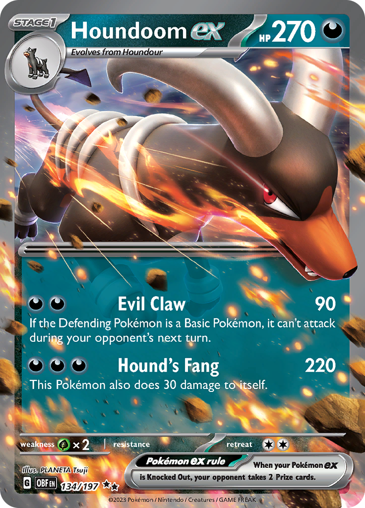 Houndoom ex (134/197) [Scarlet & Violet: Obsidian Flames] | Exor Games Truro