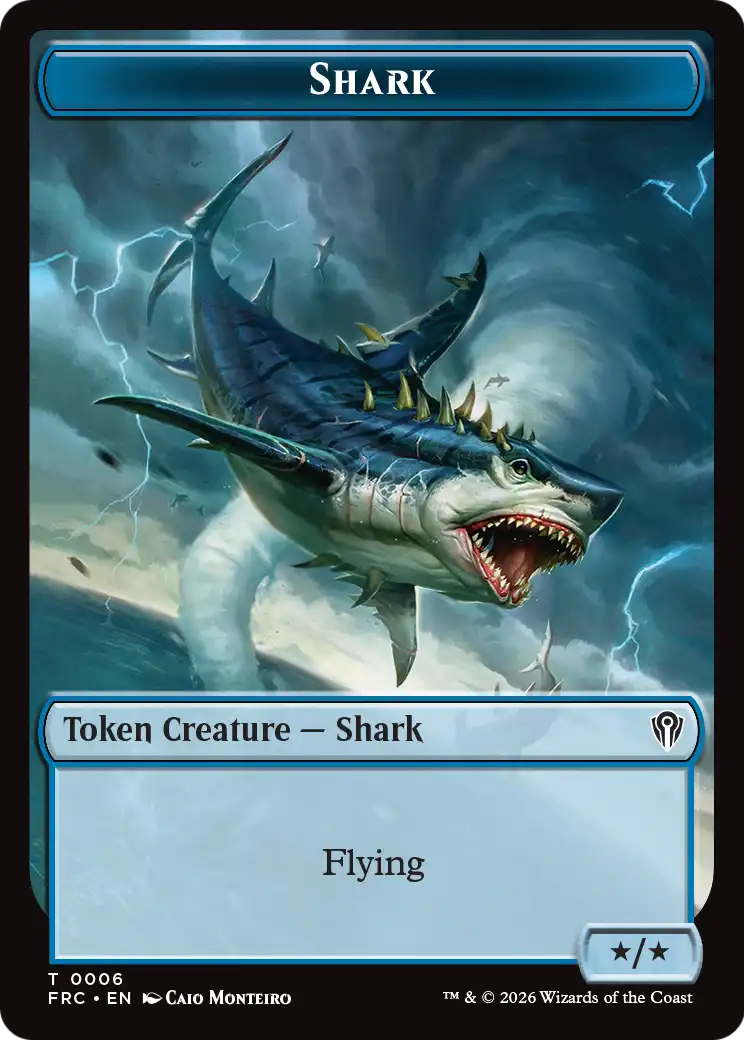 Warrior // Shark Double-Sided Token [Reality Fracture Commander Tokens] | Exor Games Truro