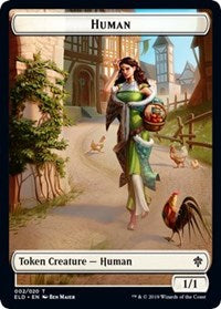 Human // Food (15) Double-Sided Token [Throne of Eldraine Tokens] | Exor Games Truro