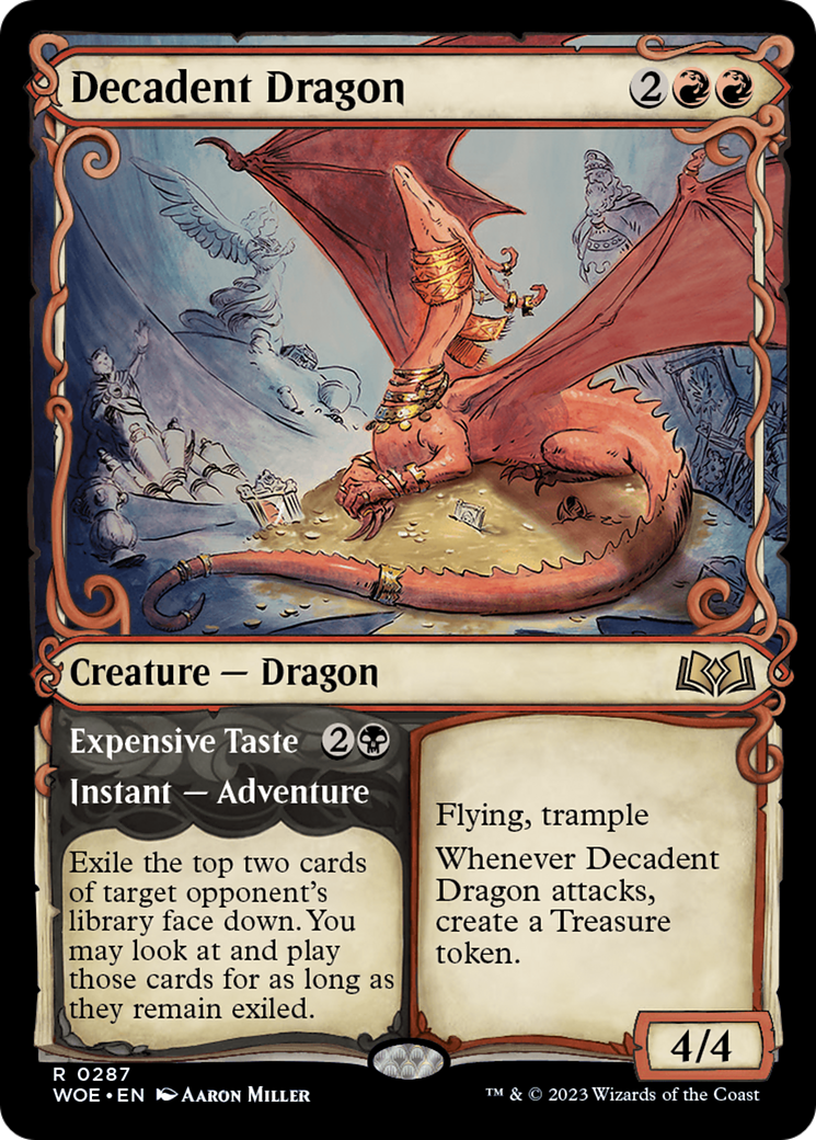 Decadent Dragon // Expensive Taste (Showcase) [Wilds of Eldraine] | Exor Games Truro
