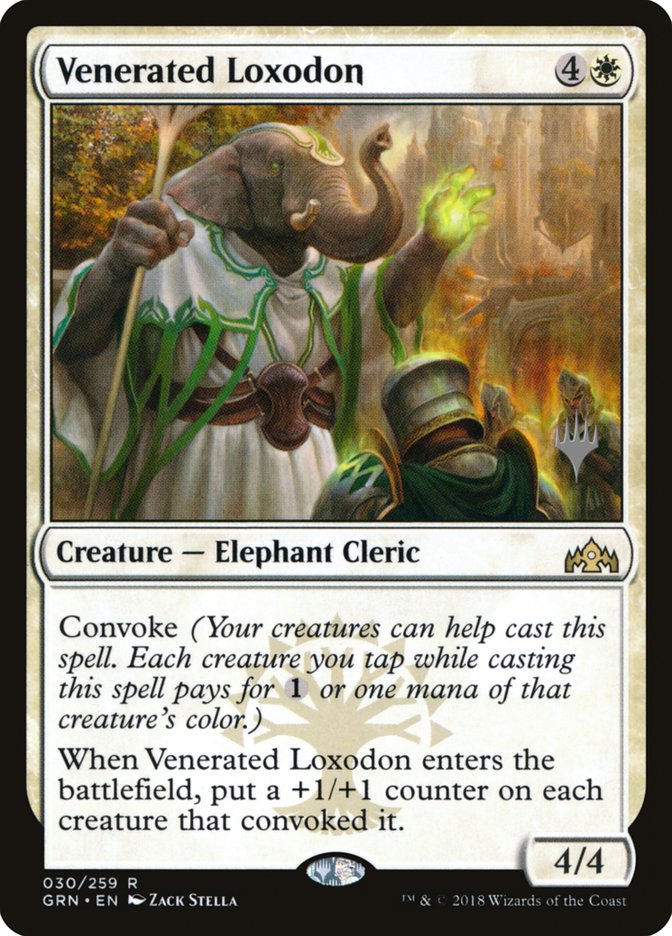 Venerated Loxodon (Promo Pack) [Guilds of Ravnica Promos] | Exor Games Truro