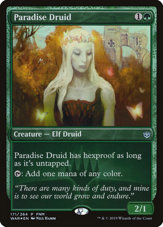 Paradise Druid (FNM) [War of the Spark Promos] | Exor Games Truro