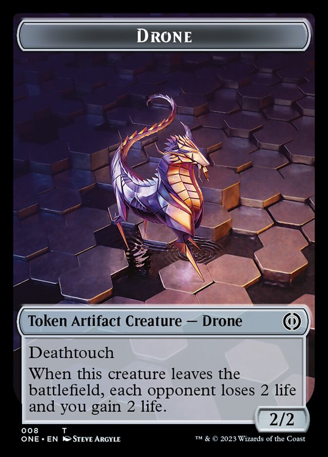 Rebel // Drone Double-Sided Token [Phyrexia: All Will Be One Tokens] | Exor Games Truro