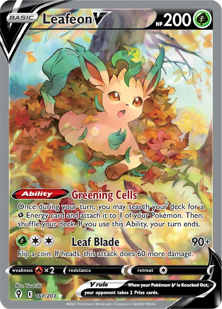 Leafeon V (167/203) [Sword & Shield: Evolving Skies] | Exor Games Truro