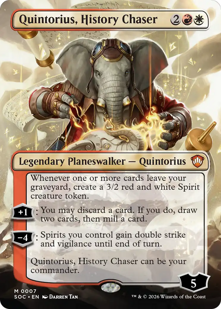 Quintorius, History Chaser (Borderless) [Secrets of Strixhaven Commander] | Exor Games Truro