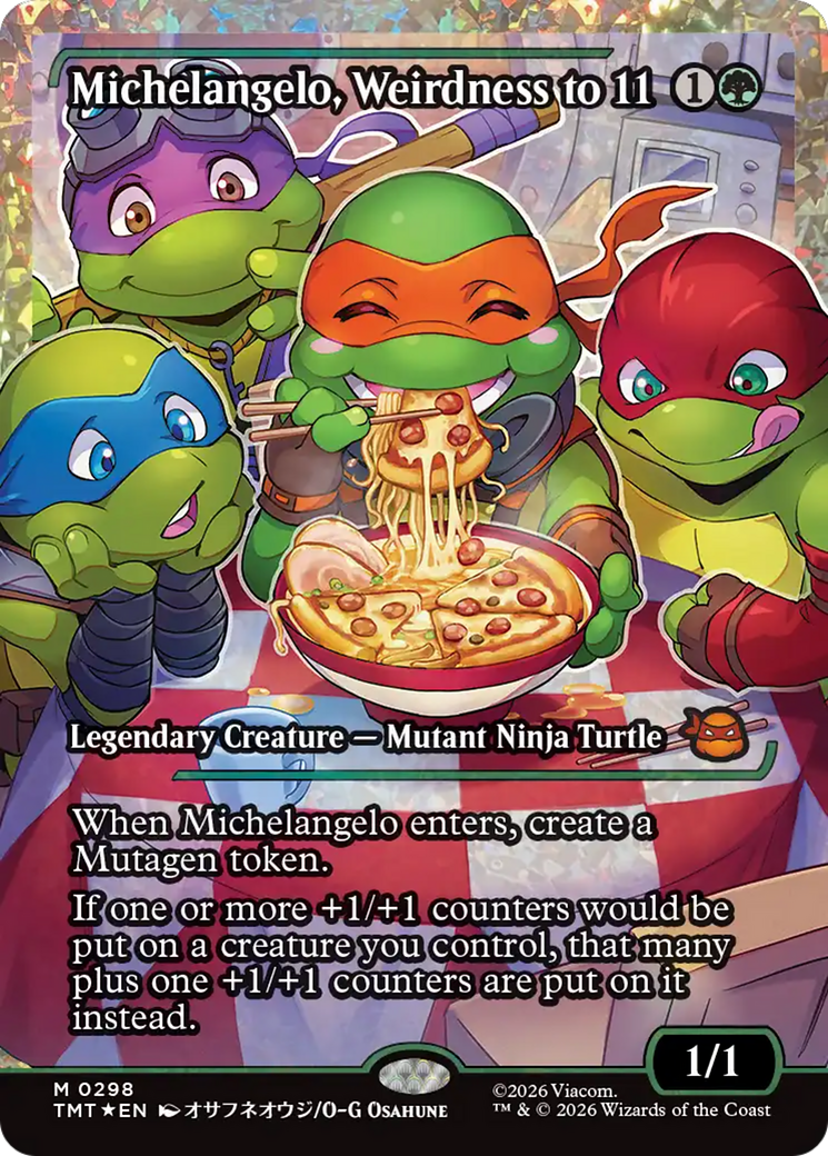 Michelangelo, Weirdness to 11 (Showcase) (Fracture Foil) [Teenage Mutant Ninja Turtles] | Exor Games Truro