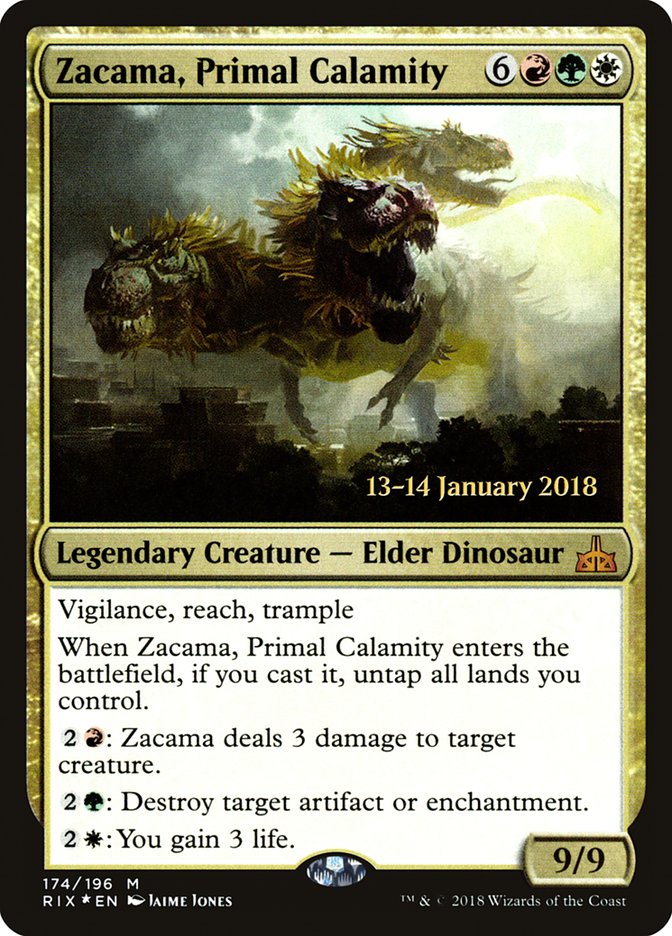 Zacama, Primal Calamity [Rivals of Ixalan Prerelease Promos] | Exor Games Truro