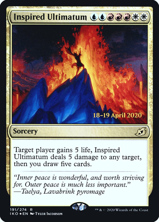 Inspired Ultimatum [Ikoria: Lair of Behemoths Prerelease Promos] | Exor Games Truro