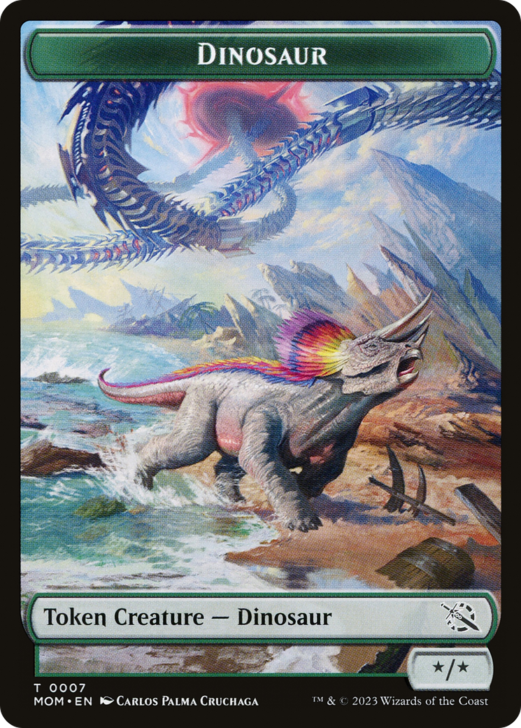 Elemental (09) // Dinosaur Double-Sided Token [March of the Machine Tokens] | Exor Games Truro