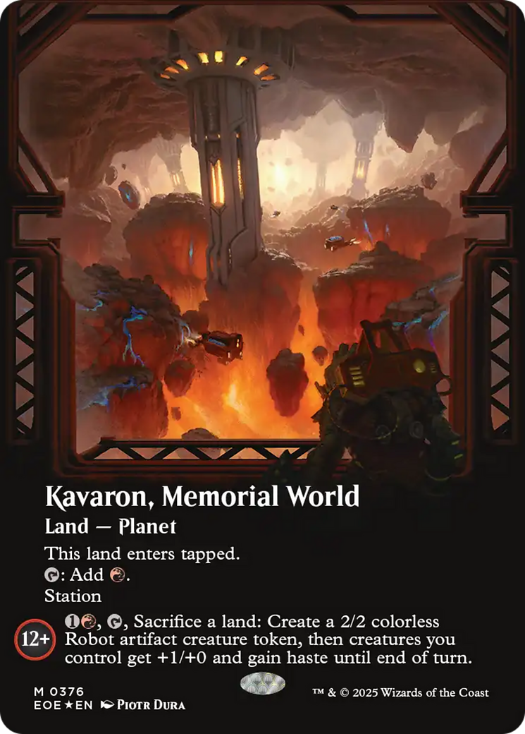 Kavaron, Memorial world (Borderless) (Galaxy Foil) [Edge of Eternities] | Exor Games Truro