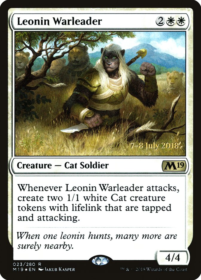 Leonin Warleader [Core Set 2019 Prerelease Promos] | Exor Games Truro