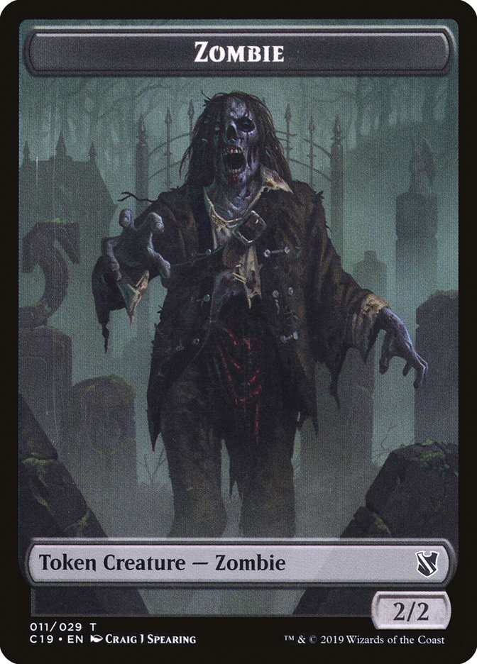 Zombie (010) // Zombie (011) Double-Sided Token [Commander 2019 Tokens] | Exor Games Truro