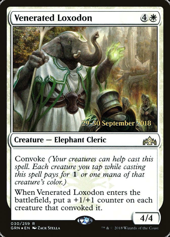 Venerated Loxodon [Guilds of Ravnica Prerelease Promos] | Exor Games Truro