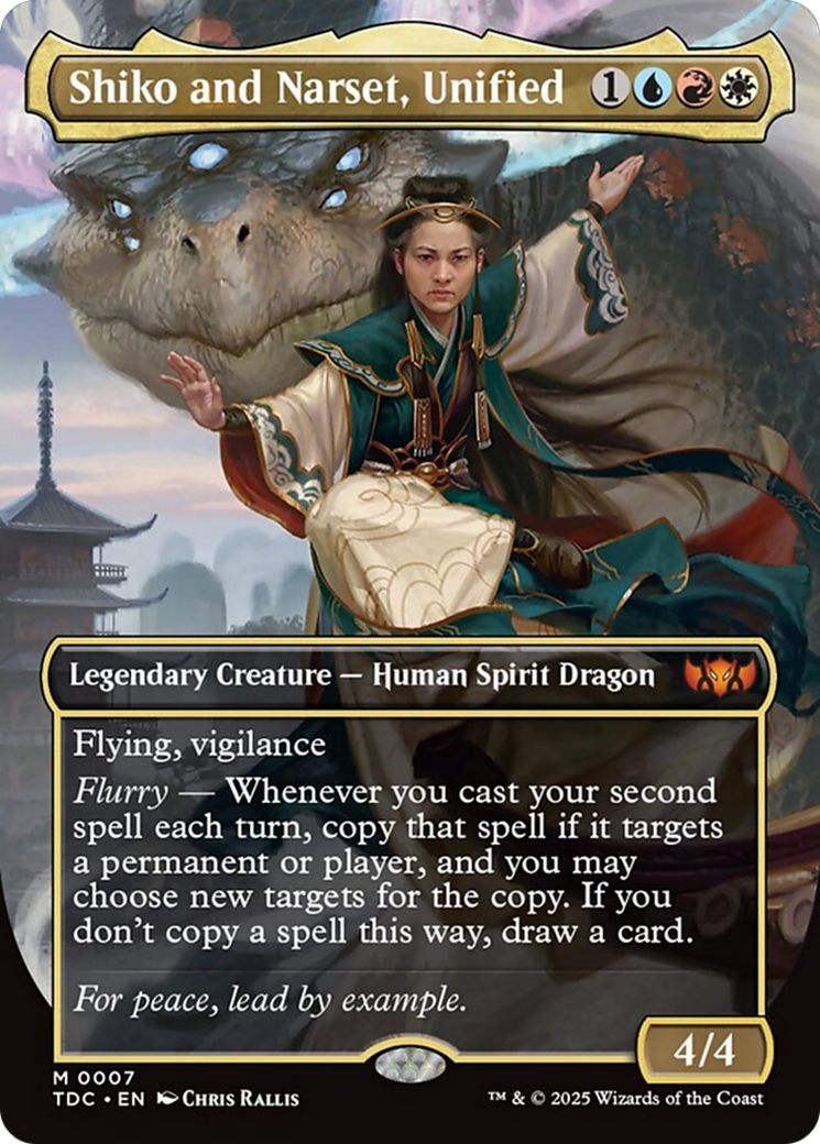 Shiko and Narset, Unified (Borderless) [Tarkir: Dragonstorm Commander] | Exor Games Truro