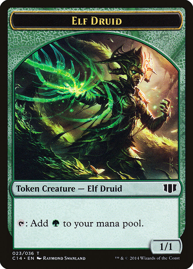 Elf Druid // Beast (020/036) Double-Sided Token [Commander 2014 Tokens] | Exor Games Truro