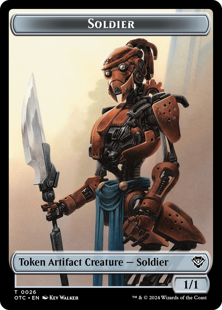 Elemental (0014) // Soldier (0026) Double-Sided Token [Outlaws of Thunder Junction Commander Tokens] | Exor Games Truro