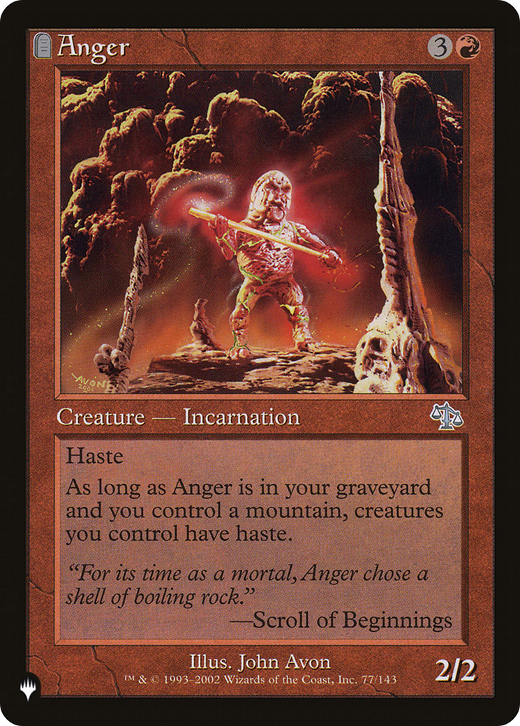 Anger (JUD) [The List Reprints] | Exor Games Truro