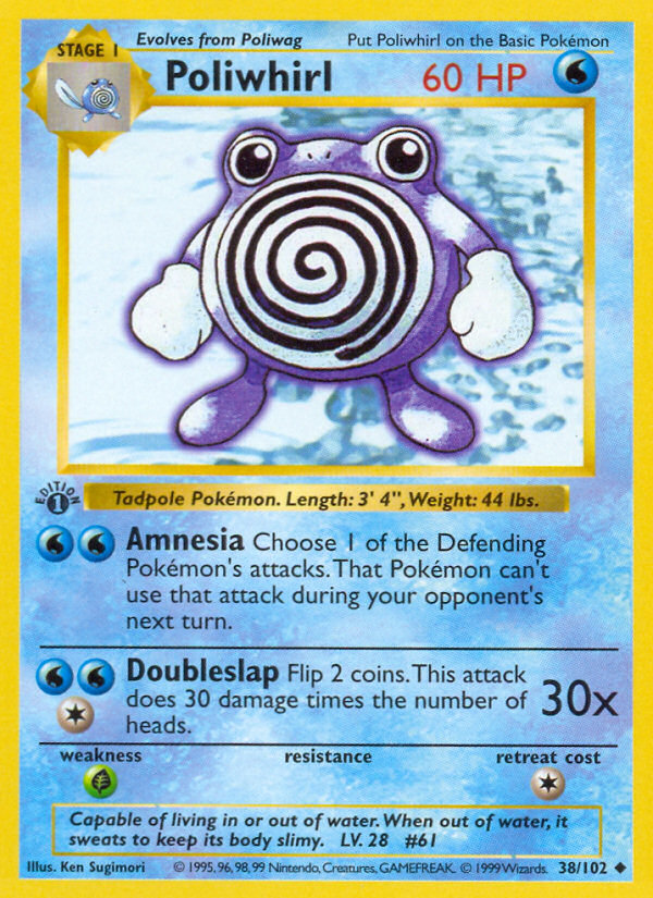 Poliwhirl (38/102) (Shadowless) [Base Set 1st Edition] | Exor Games Truro
