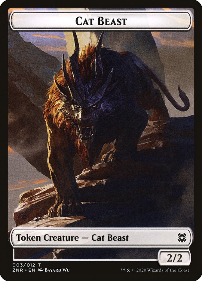 Cat Beast Token [Zendikar Rising Tokens] | Exor Games Truro