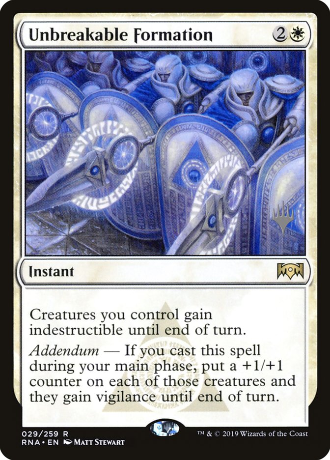 Unbreakable Formation (Promo Pack) [Ravnica Allegiance Promos] | Exor Games Truro