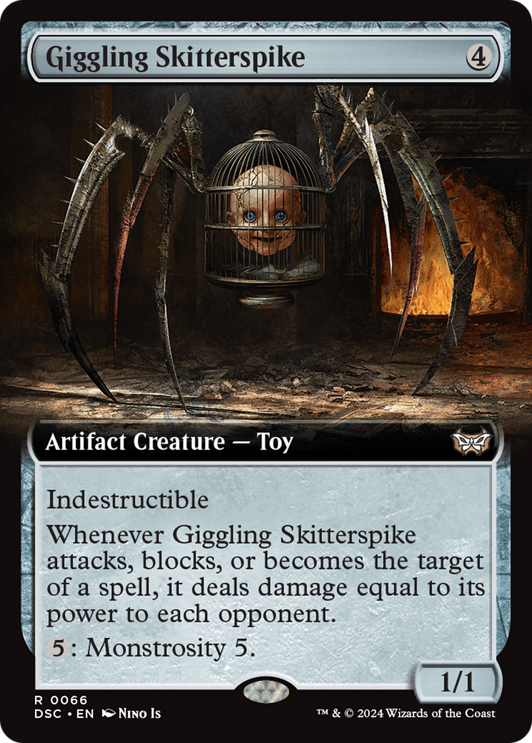 Giggling Skitterspike (Extended Art) [Duskmourn: House of Horror Commander] | Exor Games Truro