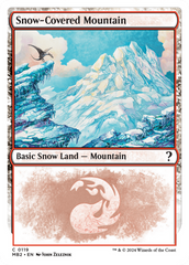 Snow-Covered Mountain (White Border) [Mystery Booster 2] | Exor Games Truro