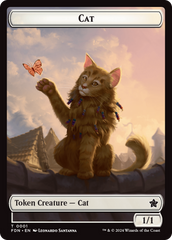 Elf Warrior // Cat (001) Doubled-Sided Token [Foundations Tokens] | Exor Games Truro