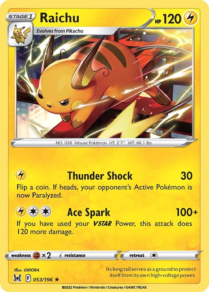 Raichu (053/196) [Sword & Shield: Lost Origin] | Exor Games Truro
