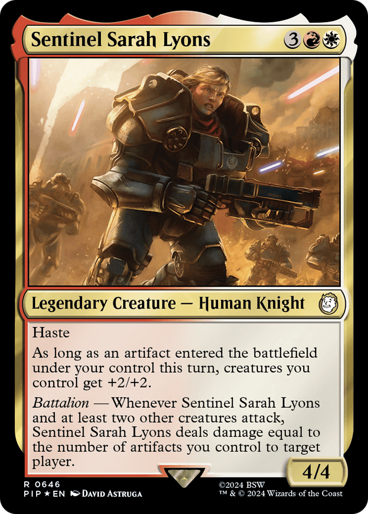 Sentinel Sarah Lyons (Surge Foil) [Fallout] | Exor Games Truro
