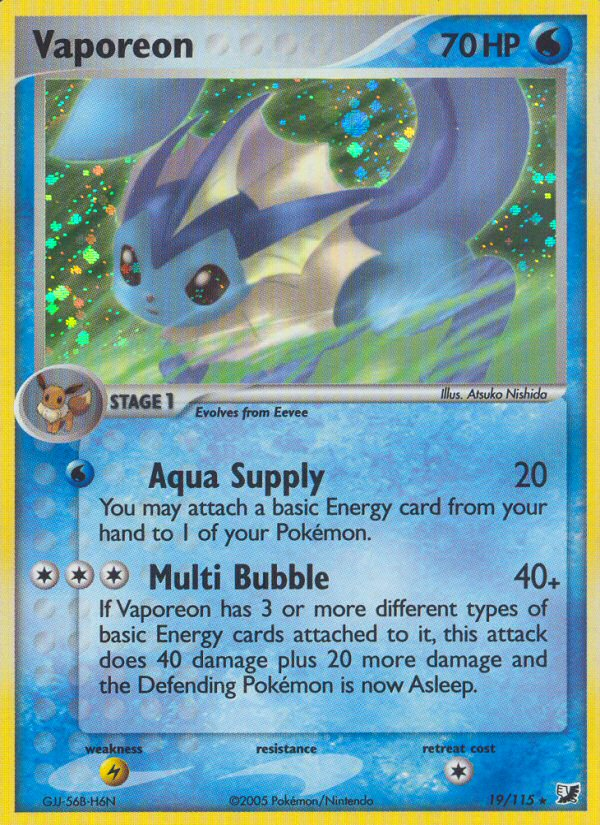 Vaporeon (19/115) [EX: Unseen Forces] | Exor Games Truro