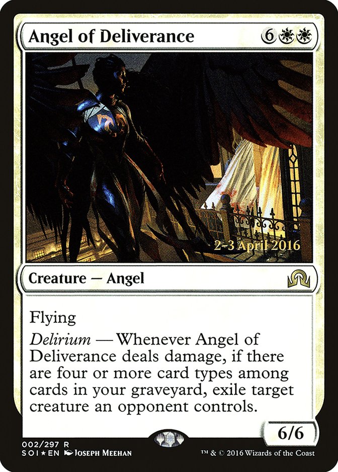 Angel of Deliverance [Shadows over Innistrad Prerelease Promos] | Exor Games Truro