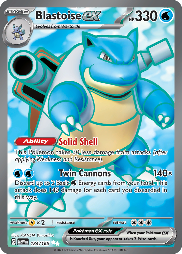 Blastoise ex (184/165) [Scarlet & Violet 151] | Exor Games Truro