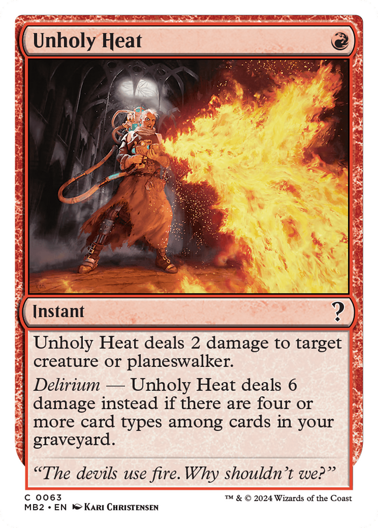 Unholy Heat (White Border) [Mystery Booster 2] | Exor Games Truro