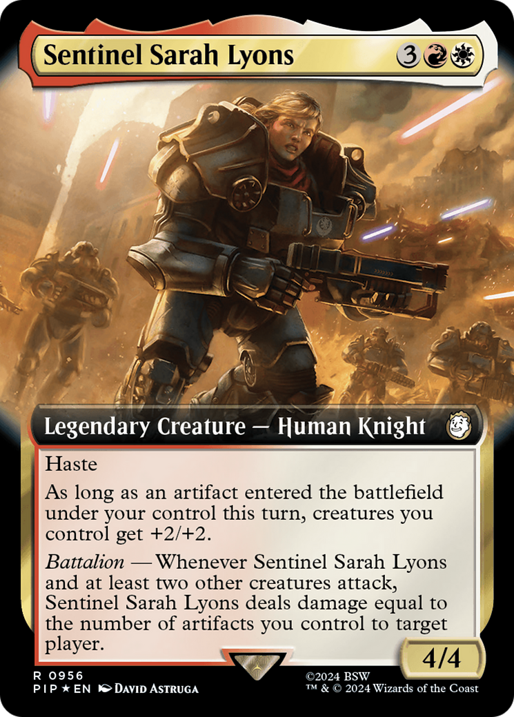 Sentinel Sarah Lyons (Extended Art) (Surge Foil) [Fallout] | Exor Games Truro