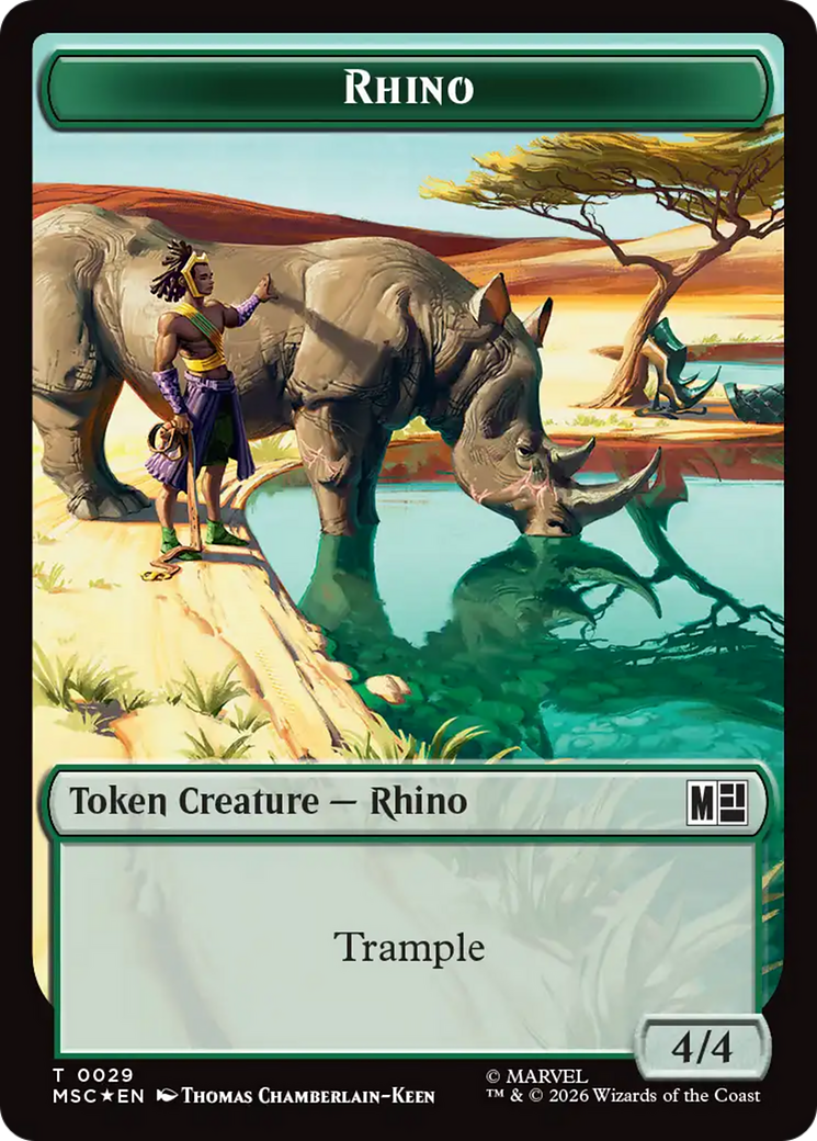 Rhino (029) // Elephant (028) Double-Sided Token (Surge Foil) [Marvel Super Heroes Commander Tokens] | Exor Games Truro