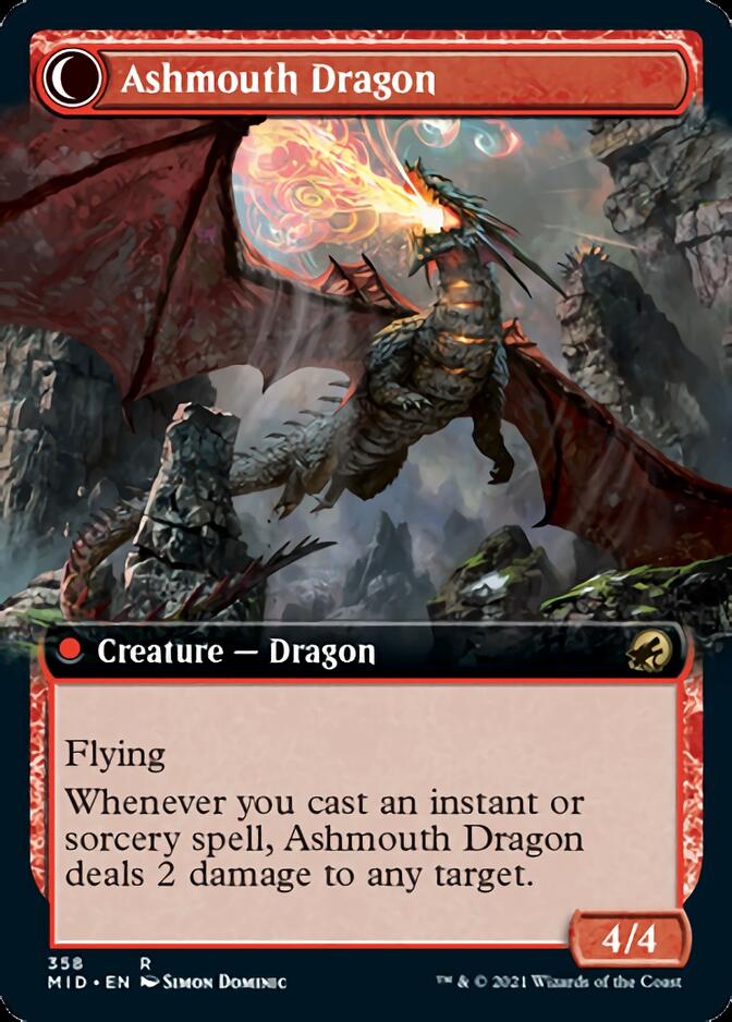 Smoldering Egg // Ashmouth Dragon (Extended Art) [Innistrad: Midnight Hunt] | Exor Games Truro