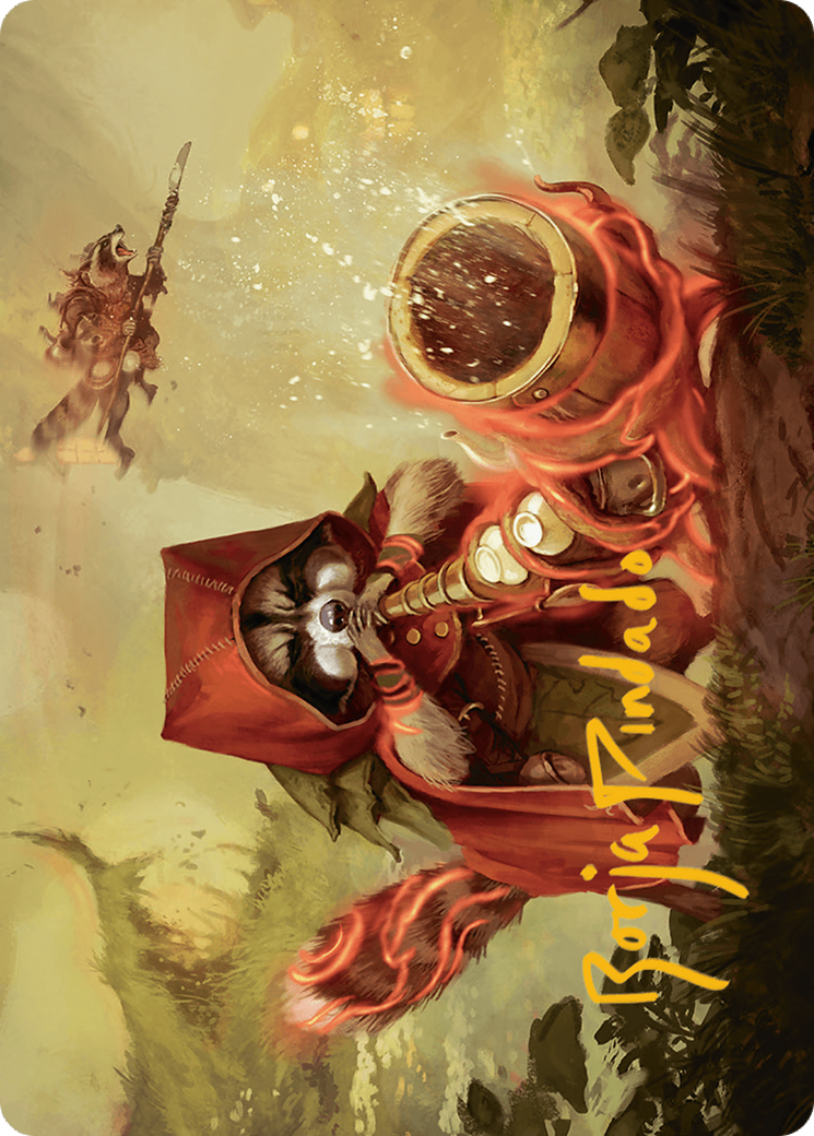 Raccoon Rallier Art Card (Gold-Stamped Signature) [Bloomburrow Art Series] | Exor Games Truro