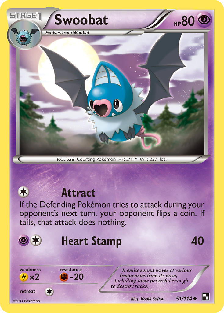 Swoobat (51/114) [Black & White: Base Set] | Exor Games Truro