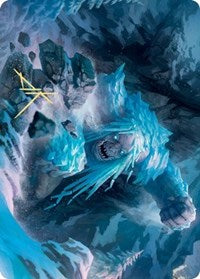 Icehide Troll Art Card (Gold-Stamped Signature) [Kaldheim Art Series] | Exor Games Truro