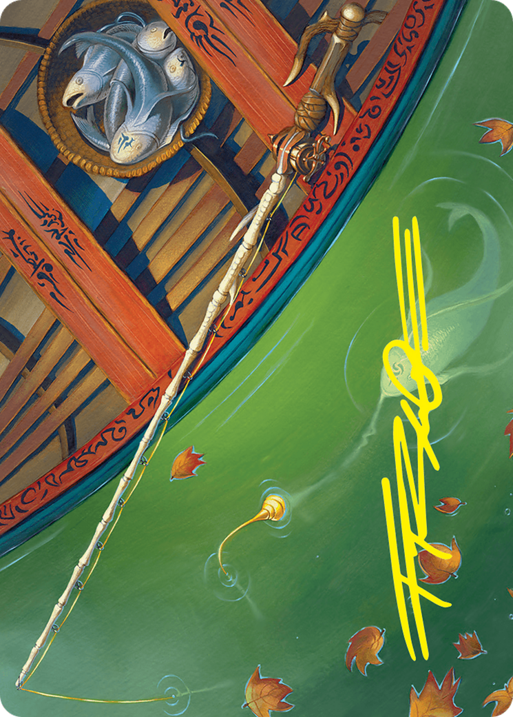 Fishing Pole Art Card (18/54) (Gold-Stamped Signature) [Foundations Art Series] | Exor Games Truro