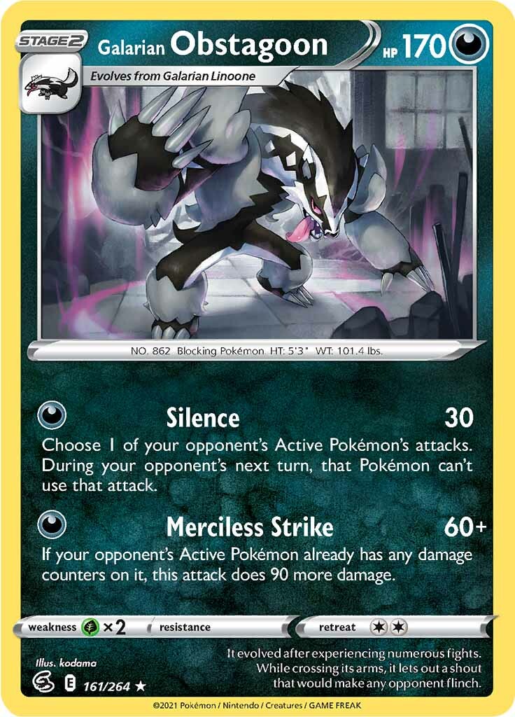 Galarian Obstagoon (161/264) [Sword & Shield: Fusion Strike] | Exor Games Truro