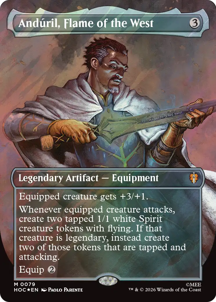 Anduril, Flame of the West (Borderless) (Surge Foil) [The Hobbit: Eternal-Legal] | Exor Games Truro