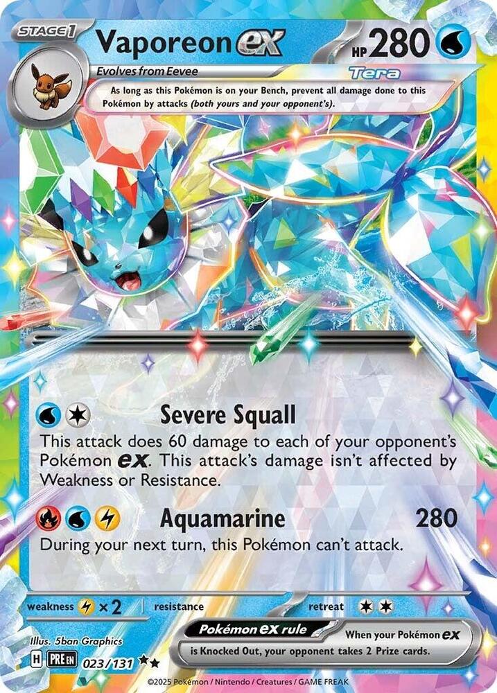 Vaporeon ex (023/131) [Scarlet & Violet: Prismatic Evolutions] | Exor Games Truro