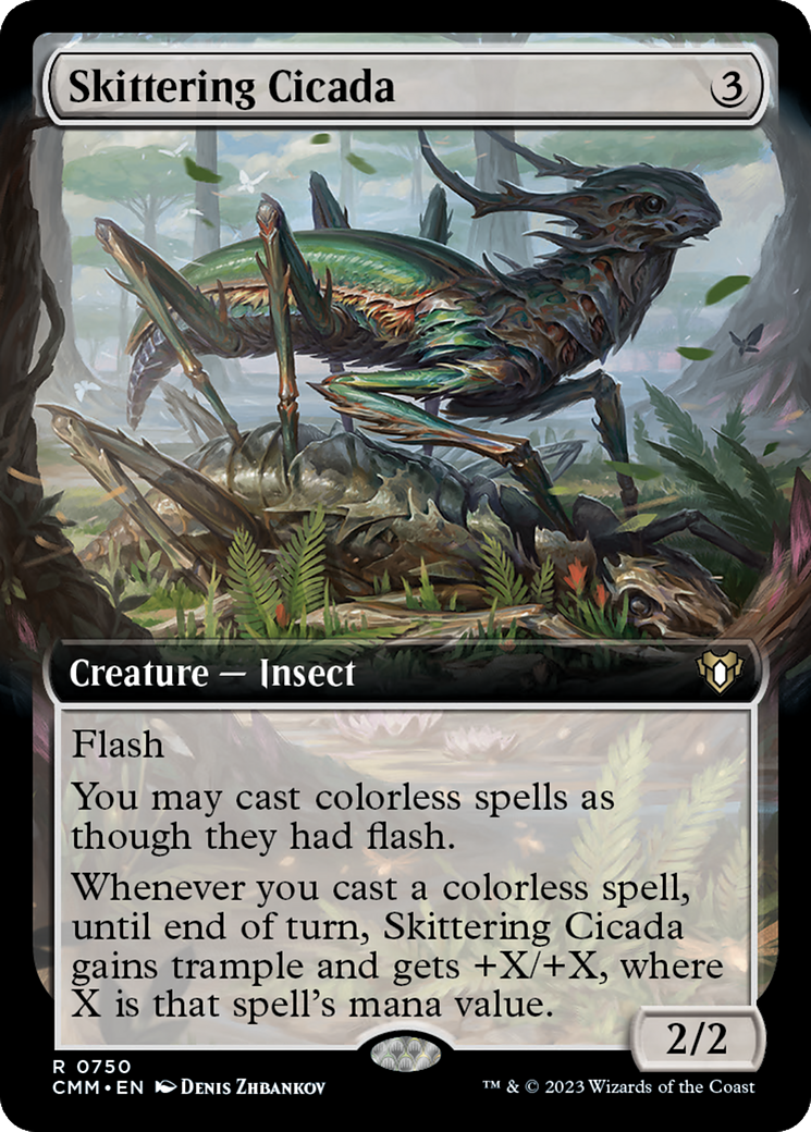 Skittering Cicada (Extended Art) [Commander Masters] | Exor Games Truro