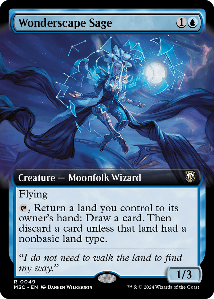 Wonderscape Sage (Extended Art) (Ripple Foil) [Modern Horizons 3 Commander] | Exor Games Truro