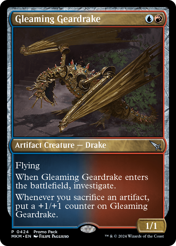 Gleaming Geardrake (Promo Pack) [Murders at Karlov Manor Promos] | Exor Games Truro